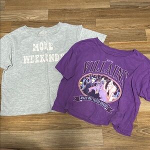 Disney Gray and Purple Kids Tees - Short Sleeve